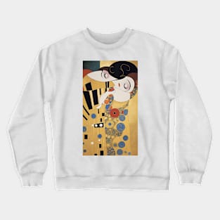 Gustav Klimt's Enchanted Kiss: Inspired Artwork Crewneck Sweatshirt